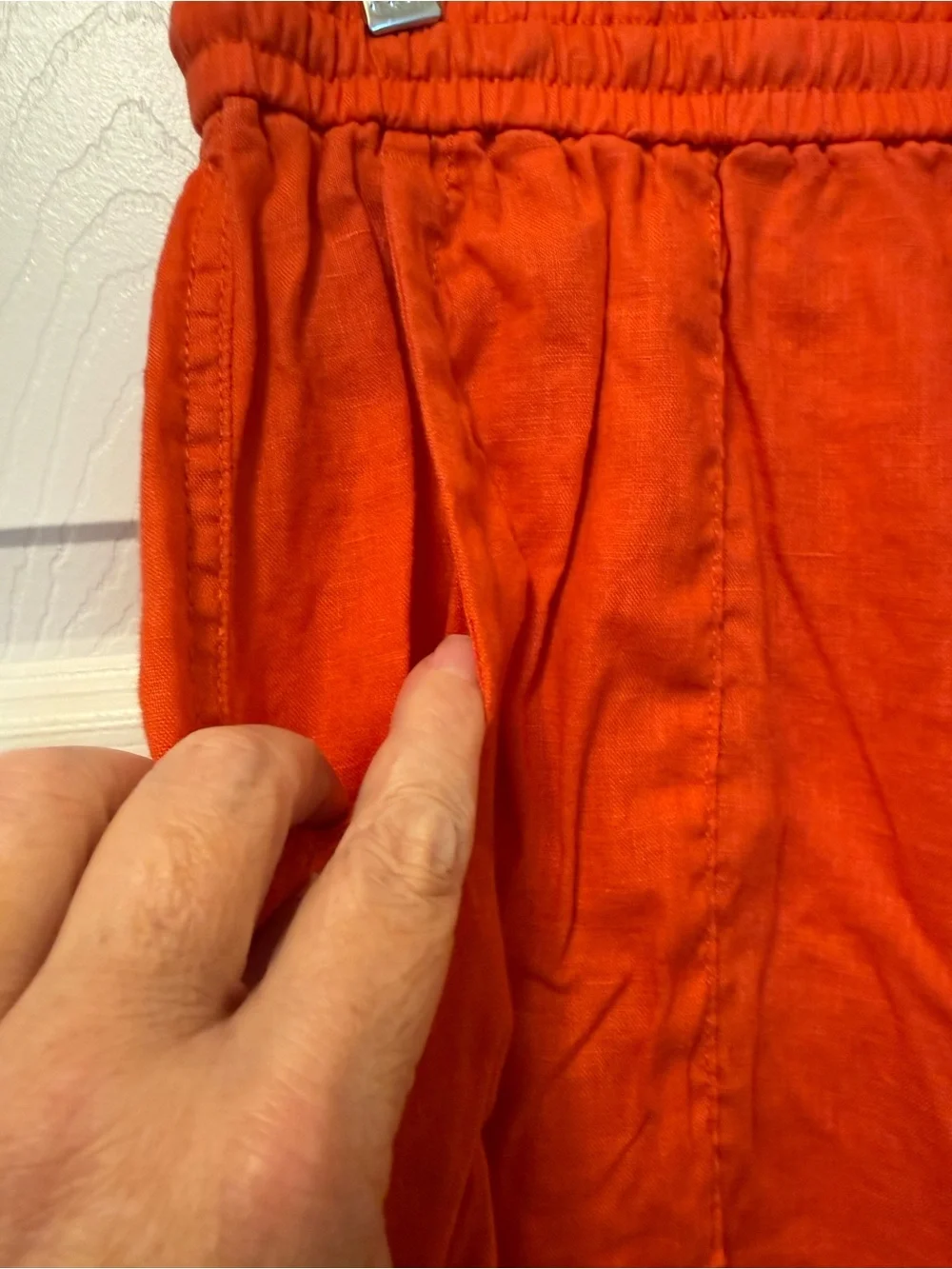 Banana Republic Salmon Drawstring 100% Linen Pants
